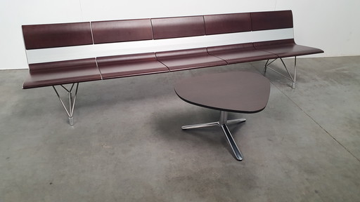 Kei BULO design coffee table, dark brown oak veneered