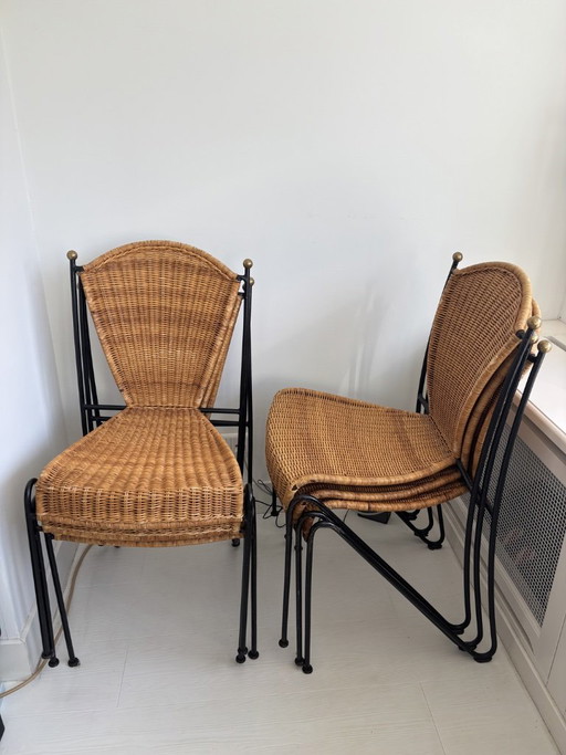 Set van 6 Frederic Weinberg stoelen, jaren 50