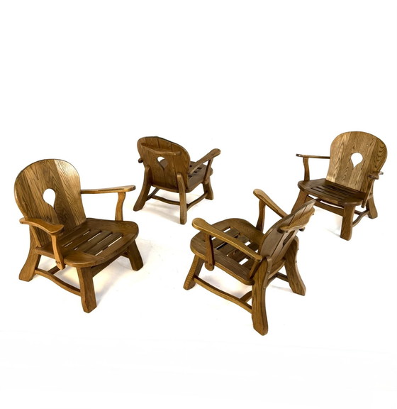 Image 1 of 4x vintage Brutalist armchairs from the '60s