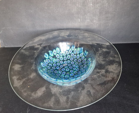 Image 1 of Présentoir à gâteaux Murano : Verre bleu et vert avec murrines