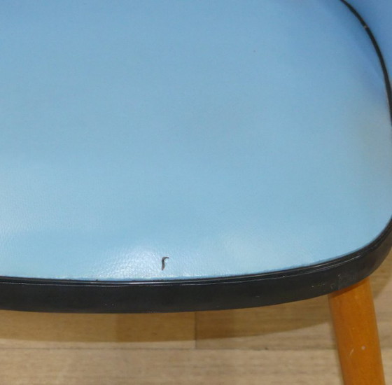 Image 1 of 50's 60's Cocktail Chair bleu clair rockabilly Classic Chair bois Cocktail Chair plastique rétro vintage