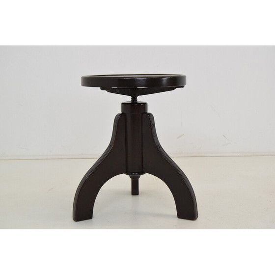 Image 1 of Vintage wooden swivel stool for Thonet, Czechoslovakia 1940s