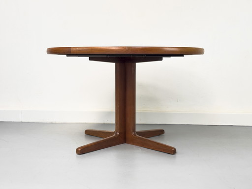Deense ronde uitschuifbare eettafel in teak, 1970