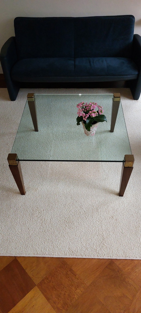 Image 1 of Table basse design en verre par Peter Ghyzcy, modèle T56/2, 90 x 90 x 45 cm
