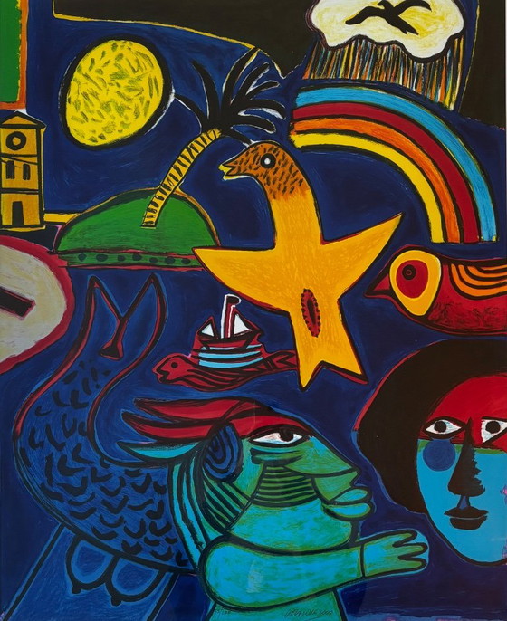 guillaume corneille, After the rain, the good weather /200, Lithographs & prints, Paper, Metal, Blue (photo 3 of 5)