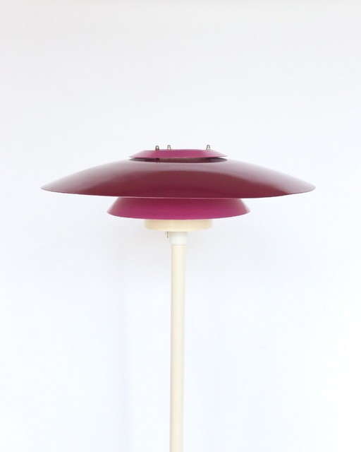 Vintage Danish floor lamp, unique colors, bowl lamp