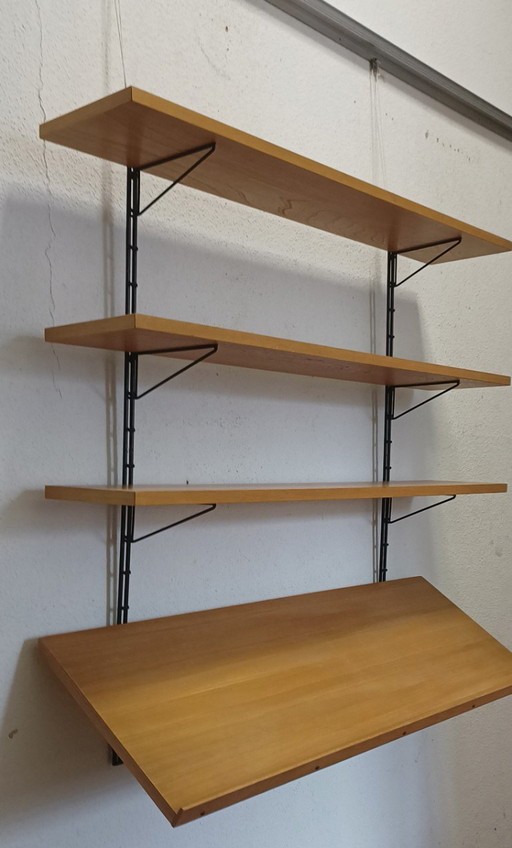 Impresionante estante de pared de la década de 1960 – wandkast, Metal, Wood, Vintage (photo 2 of 11)