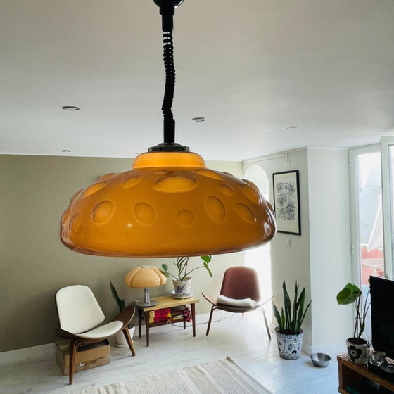 Image 1 of Lampe de salle à manger rétractable style vintage de l'ère spatiale