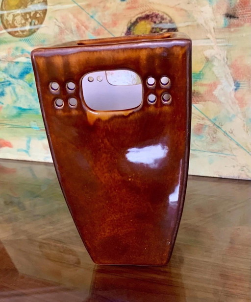 Mirror-effect glazed ceramic vase from the 1960s/70s – vazen