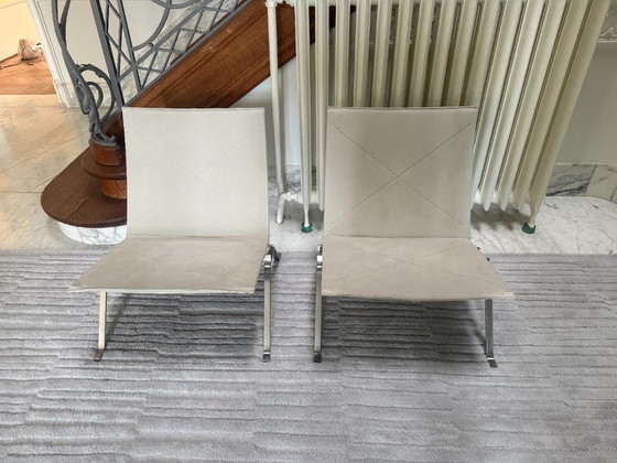 Image 1 of PK22 lounge chairs white nubuck leather