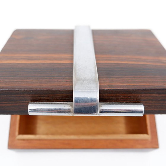 Image 1 of Boîte Art Déco en bois et métal attribuée à la Maison DESNY - années 1930