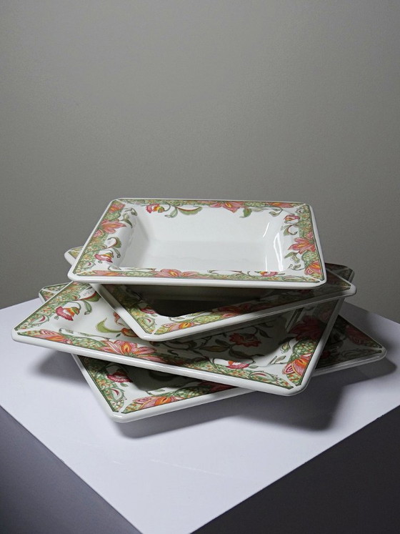 Image 1 of Set di 4 piatti/vassoi Tiffany Boutique, in ceramica italiana vintage.