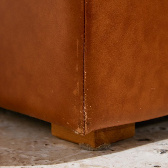 Image 1 of MK11156 Ottoman with leather upholstery