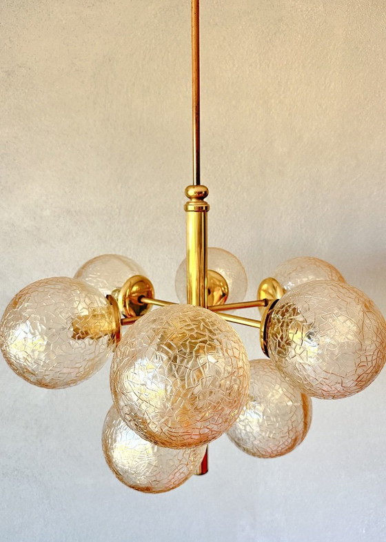 Vintage Kaiser Leuchten Sputnik – Pendant lamps, Glass, Brass (photo 13 of 14)