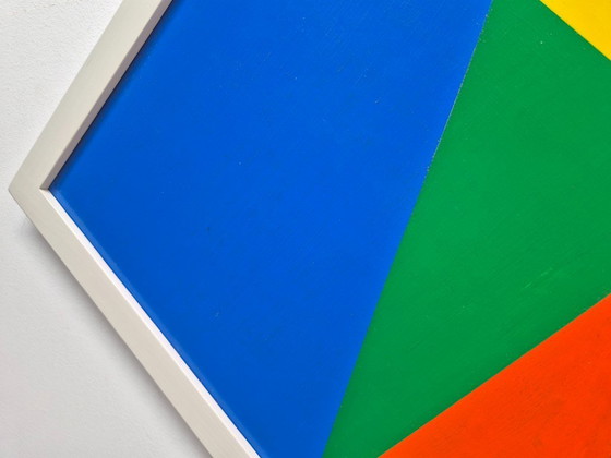 Image 1 of Frédéric Belser, Swiss, born in Geneva in 1929, oil on canvas, geometric abstraction, 50 x 50 cm