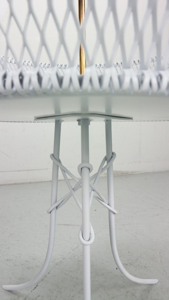 Image 1 of Fioriera d'epoca in metallo bianco e ottone, Francia, anni '60