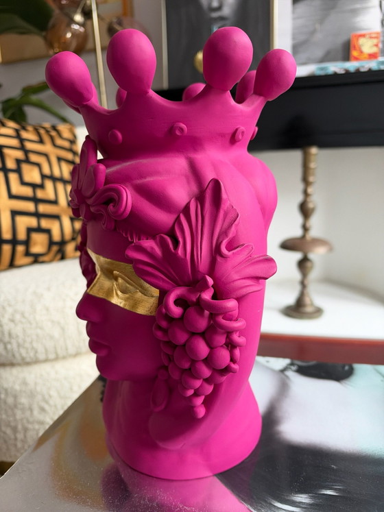 Vaso in Terracotta Rosa e Oro Stefania Boemi, Vasi, Ceramica, Dorato (foto 5 di 5)