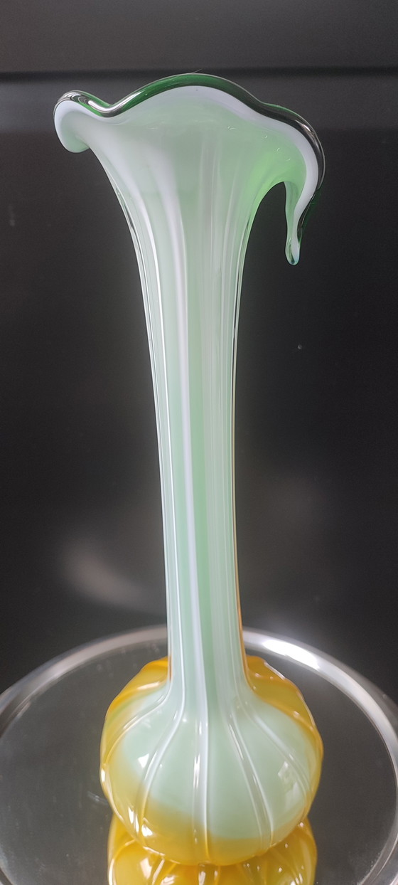 Image 1 of Large blown glass vase, artistic glassware from the 1970s.