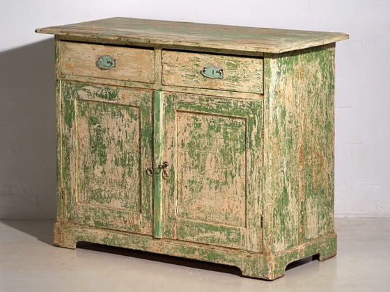 Antique green bedroom dresser (c.1920) #8 – Chest of drawers (photo 22 of 40)