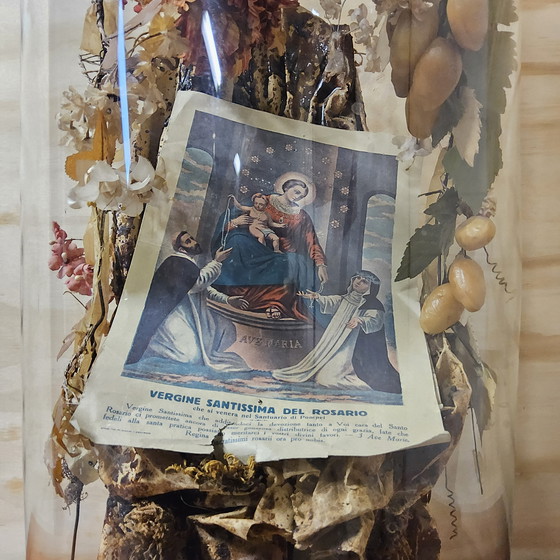 Image 1 of Sehr große antike Glocke mit Blumen Katholische Maria (Höhe:73cm) Vergine Santissima del Rosario (Itilan Glocke)