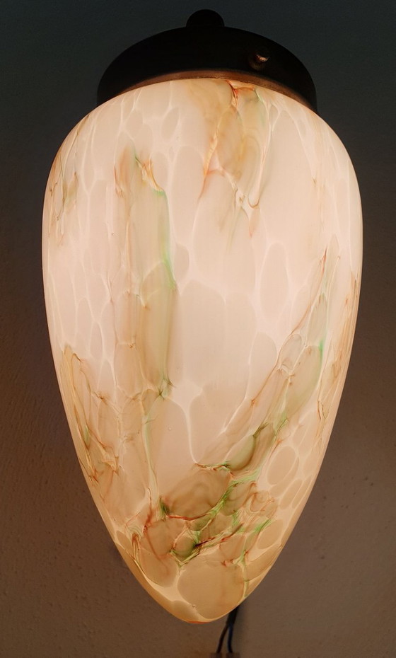 Image 1 of Art-Deco-Wandleuchte aus Opalglas