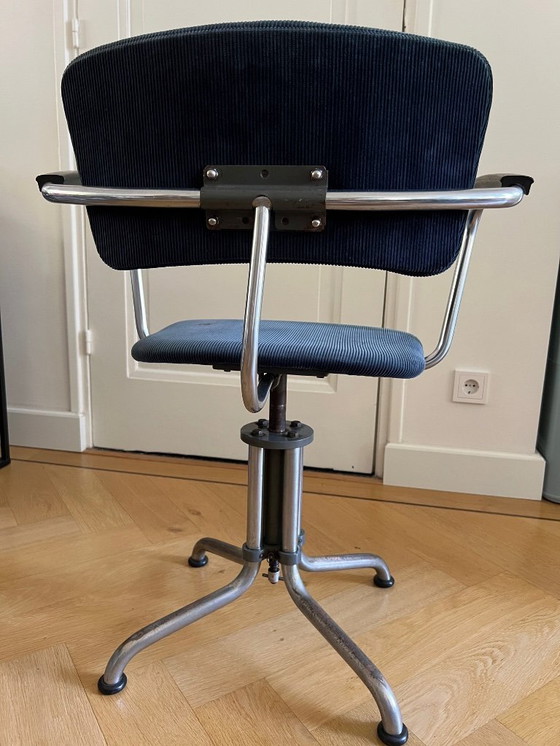Image 1 of Original 1930s Gispen 354 office chair blue II
