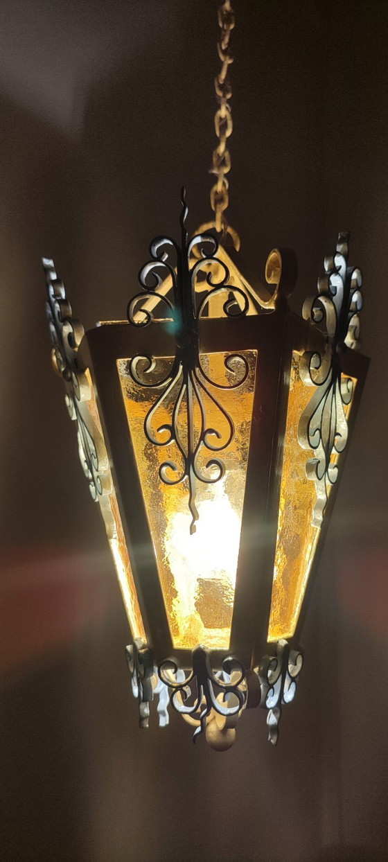 Image 1 of Plafondlamp of lantaarn, Spanje, jaren 1980