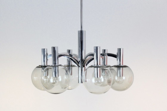 Kronleuchter aus Chrom und Glas von Kaiser Leuchten (Foto 5 von 9)