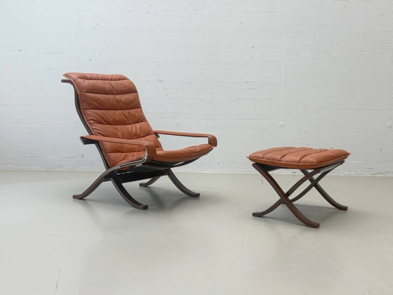 Image 1 of Ingmar Relling “Flex” lounge chair with footstool for Westnofa, Norway, 1960s