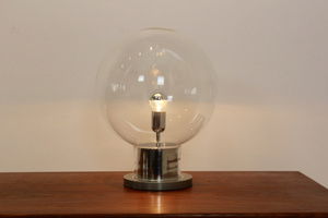 Lampada da tavolo vintage Amsterdam XL Globe cromata e in vetro
