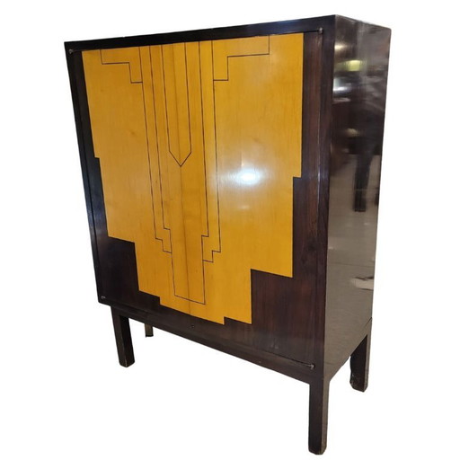 Meuble bar Art déco, palissandre et citronnier, années 1940 – France