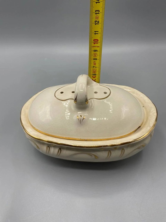 Portasapone con coperchio in maiolica avorio dorata, Villeroy & Boch, Belle Époque, circa 1900 – Stoviglie (photo 6 of 6)
