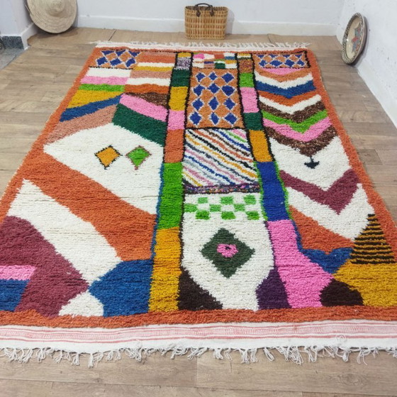 Image 1 of Colorful Patchwork Berber Rug | Moroccan Wool Rug | 305 × 204 cm