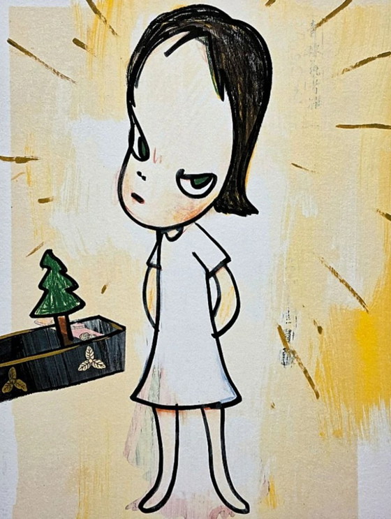 Image 1 of D'après Nara Yoshitomo, Fille à l'arbre, années 1990, lithographie en édition limitée