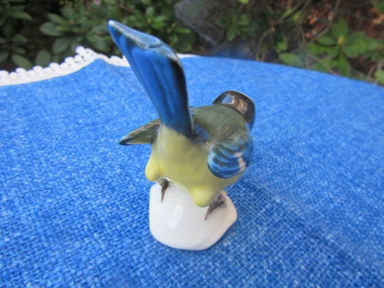 Image 1 of Figurine d'oiseau en porcelaine Goebel, mésange bleue, vintage
