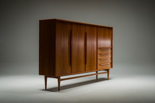Mid-Century Teak Type Rt 200 Highboard in Teak by Heinrich Riestenpatt for RT Möbel, 1960s