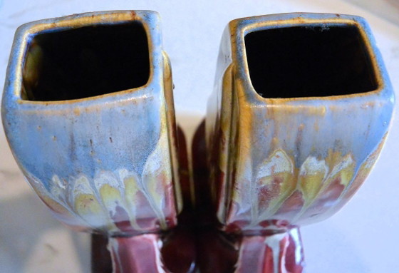 Image 1 of Thulin Pottery - 2 vases - #277 - Earthenware - Pair of Art Deco Vases