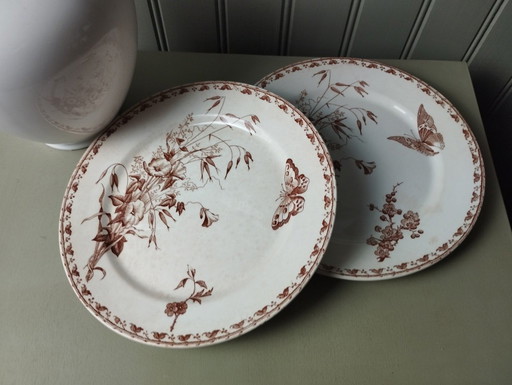 x2 piatti piani ø 22,5cm Sarreguemines ironstone U&C “Carmen”