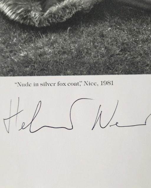 Helmut Newton - Nude in Silver Fox Coat, Nice 1981 | Hand-Signed Offset Print, Book photo