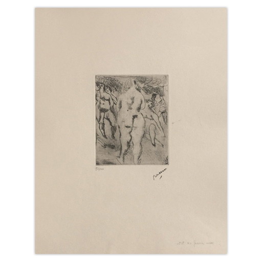 Jules Pascin Ets Zes Femmes Nues 1980 – lithos zeefdrukken, Paper