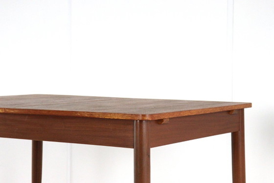Vintage rectangular extendable Dining table midcentury 'Giessen' restored, Wood, Brown, Mid Century Modern (photo 12 of 15)