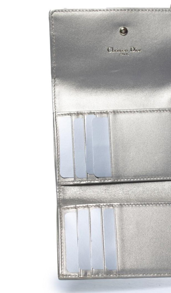 Image 1 of Dior, Gold leather Diorama trifold wallet