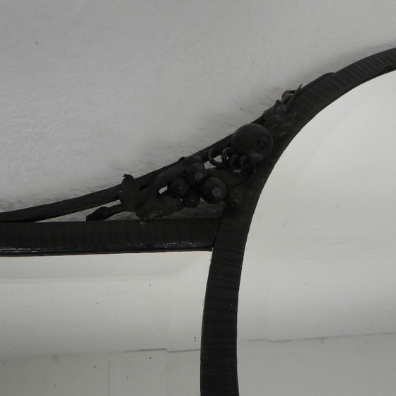 Image 1 of Art Deco mirror with faceted glass in a steel frame, 1930s