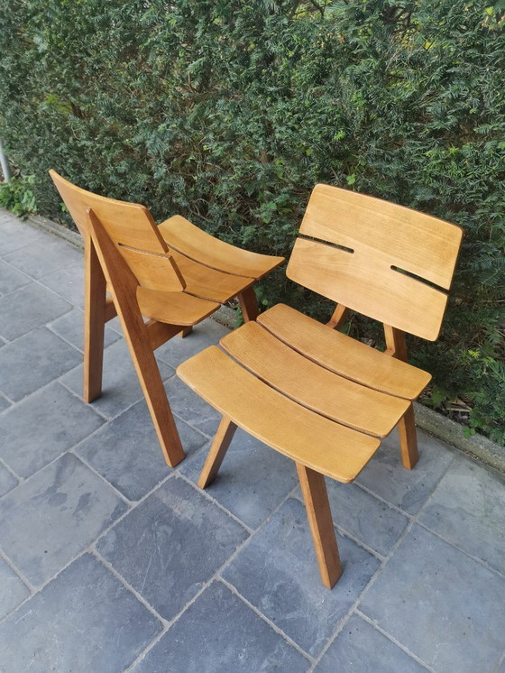 Image 1 of 4x Holzstuhl von Hans Anliker für Horgen Glarus