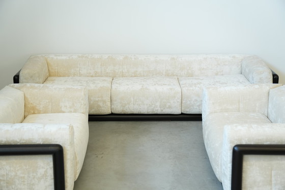 Image 1 of 1973 "Cornaro" Sofa & Fauteuil Set door Carlo Scarpa voor Gavina - Iconisch Italiaans Modernistisch Ontwerp