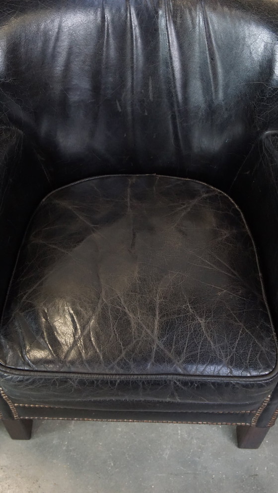 Image 1 of 2 X Black Armchair With Reversible Kelim Seat Cushion