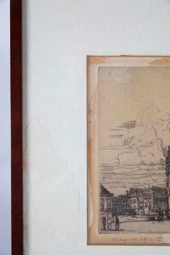 Image 1 of Jan Poortenaar – Historischer Rathausplatz – Radierung – signiert