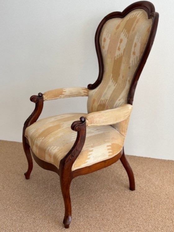 Image 1 of FAUTEUIL BIEDERMEIER MAJESTUEUX avec DOSSIER DE 80 cm