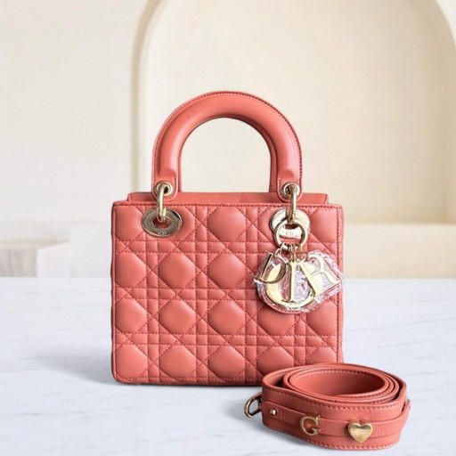DIOR LADY SMALL ABC FLAP - CANNAGE LAMSLEER CARAMEL GOUDEN BESLAG MYABC