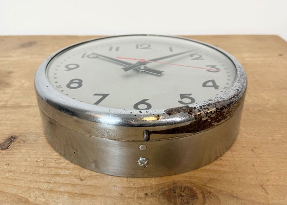 Vintage Wandklok van PAL, jaren 50 – Klokken, Glas, IJzer (photo 8 of 18)